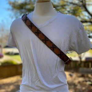 Men’s 2XL Brown Leather Belt with Braided Detail